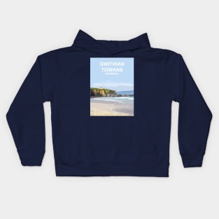 Gwithian Cornwall. Hayle Godrevy. Cornish gift. Travel poster Kids Hoodie